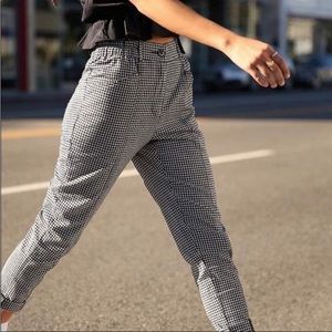 Urban outfitters Black and White Gingham Print High Rise Pants